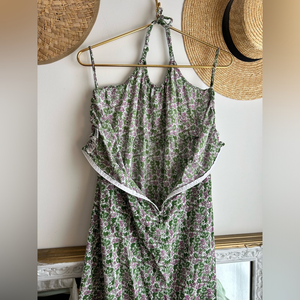 90βs True Vintage green floral maxi dress - Picture 6 of 10